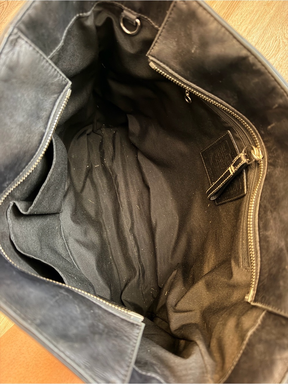 Coach Black Leather Shoulder Tote Purse Bag - Picture 5 of 9